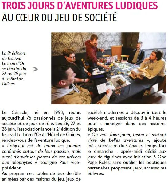 Le cénacle est dans le journal !